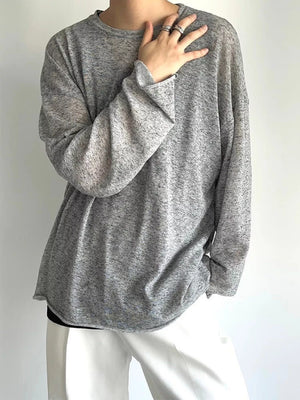 Men's Plus Size Heathered Long-Sleeve T-Shirt