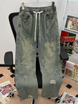 Men's Plus Size Distressed Vintage Wash Wide-Leg Jeans view 1