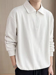 Men's Plus Size Corduroy Half-Zip Polo view 6