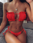 Frill Trim Ruched Bikini Set view 19