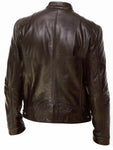 Men's Full Size Leather Biker Jacket with Zipper Pockets Plus Size view 9