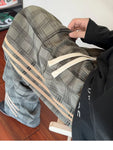 Men's Plaid Wide-Leg Pants with Side Stripes view 5
