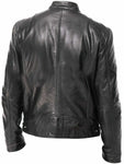 Men's Full Size Leather Biker Jacket with Zipper Pockets Plus Size view 4