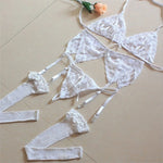 4-Piece Lace Lingerie Set with Garter view 7