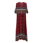 Boho Floral Print V-Neck Maxi Dress view 5