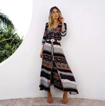 Boho Floral Print V-Neck Maxi Dress view 9