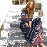 Boho Floral Print V-Neck Maxi Dress view 6