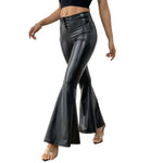 Faux Leather Flare-Leg Pants view 3