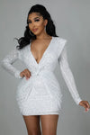 Sequin V-Neck Party Dress view 1