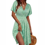 Floral Wrap Midi Dress with V-Neck view 6