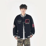 Men's Wool & Leather Patch Baseball Jacket view 4