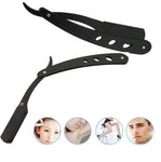 Classic Folding Straight Razor -- Stainless Steel Barber Blade view 4