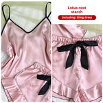 Satin Pajama Set, V-Neck view 5