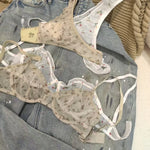 Floral Lace Bra Set -- French Cut view 2