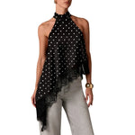Satin Asymmetric Halter Top view 12