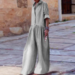 Gingham Check Wide-Leg Jumpsuit view 4