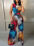 Baroque Print Wide-Leg Jumpsuit view 3