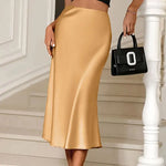 Satin Pleated Midi Skirt view 8