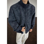 Men's Vintage Tie-Dye Suede Bomber Jacket view 6