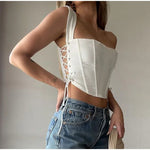 Lace-Up Backless Corset Top view 1