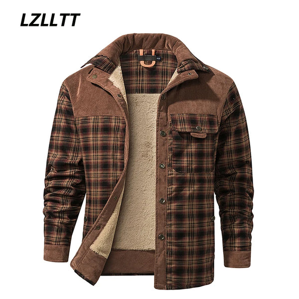 Plaid Fleece-Lined Jacket