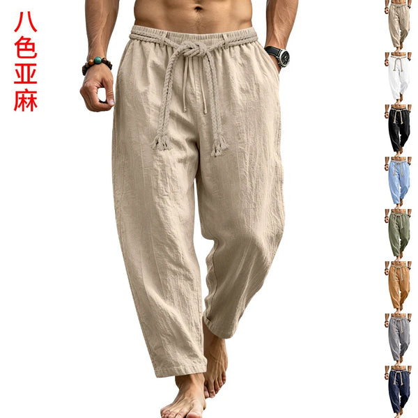 Linen Drawstring Trousers