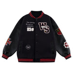 Men's Wool & Leather Patch Baseball Jacket view 7