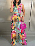 Baroque Print Wide-Leg Jumpsuit view 7