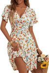 Floral Wrap Midi Dress with V-Neck view 7
