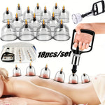 18pcs Set Cupping Relaxation Kit with Hand Pump and Detailed Cupping Manual for Multiple Sizes of Vacuum Cups Massage Cupping view 1