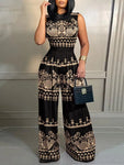 Baroque Print Wide-Leg Jumpsuit view 12