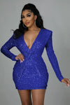 Sequin V-Neck Party Dress view 6