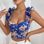 Floral Tapestry Lace-Up Corset Top view 8