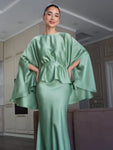 Satin Peplum Two-Piece Set view 1