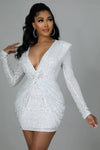 Sequin V-Neck Party Dress view 4