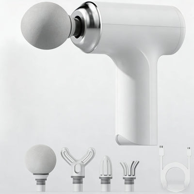 Percussion Massage Gun -- 4 Heads, LED Display, Full Body Recovery