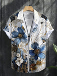 Men's Floral Print Hawaiian Shirt view 4