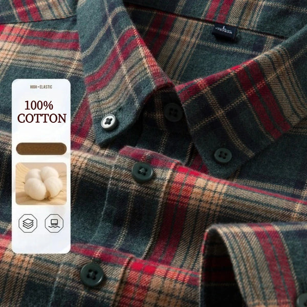 100% Cotton Plaid Flannel Shirt