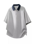 Men's Plus Size Casual Waffle Knit Half-Zip Polo view 2