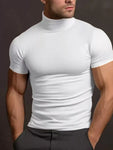 Men's Full Size Short Sleeve Turtleneck T-Shirt Plus Size view 6