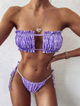 Frill Trim Ruched Bikini Set view 1