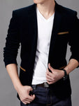 Men's Plus Size Slim Fit Velvet Blazer view 2