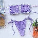 Frill Trim Ruched Bikini Set view 2